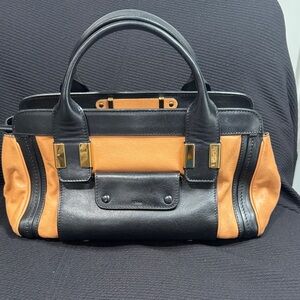 Chloe Black and Tan Satchel